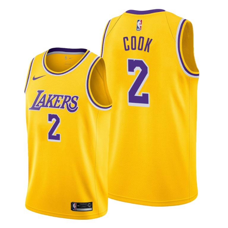 Men's Los Angeles Lakers Quinn Cook #2 NBA 2020-21 Change Number Icon Edition Gold Basketball Jersey MHO5483EE